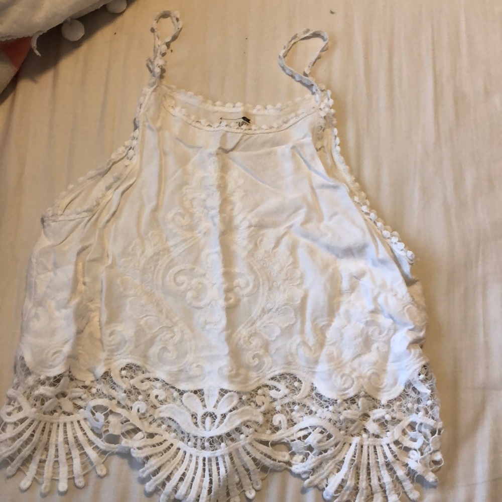PacSun White crop tank top